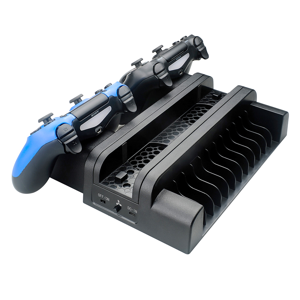 Vertical Cooling Stand for PS4/Slim/Pro & Dual Charger for Game Controllers