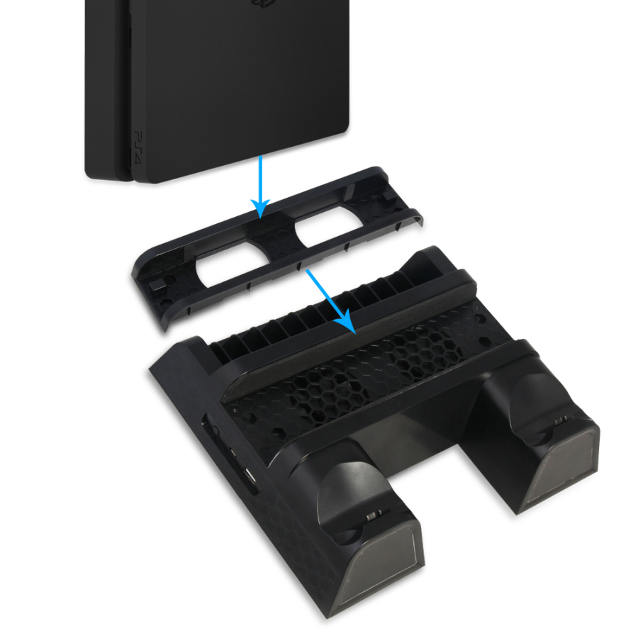 3 in 1 Vertical Stand & Controller Charger & Disc Storage for PS4/Slim/Pro